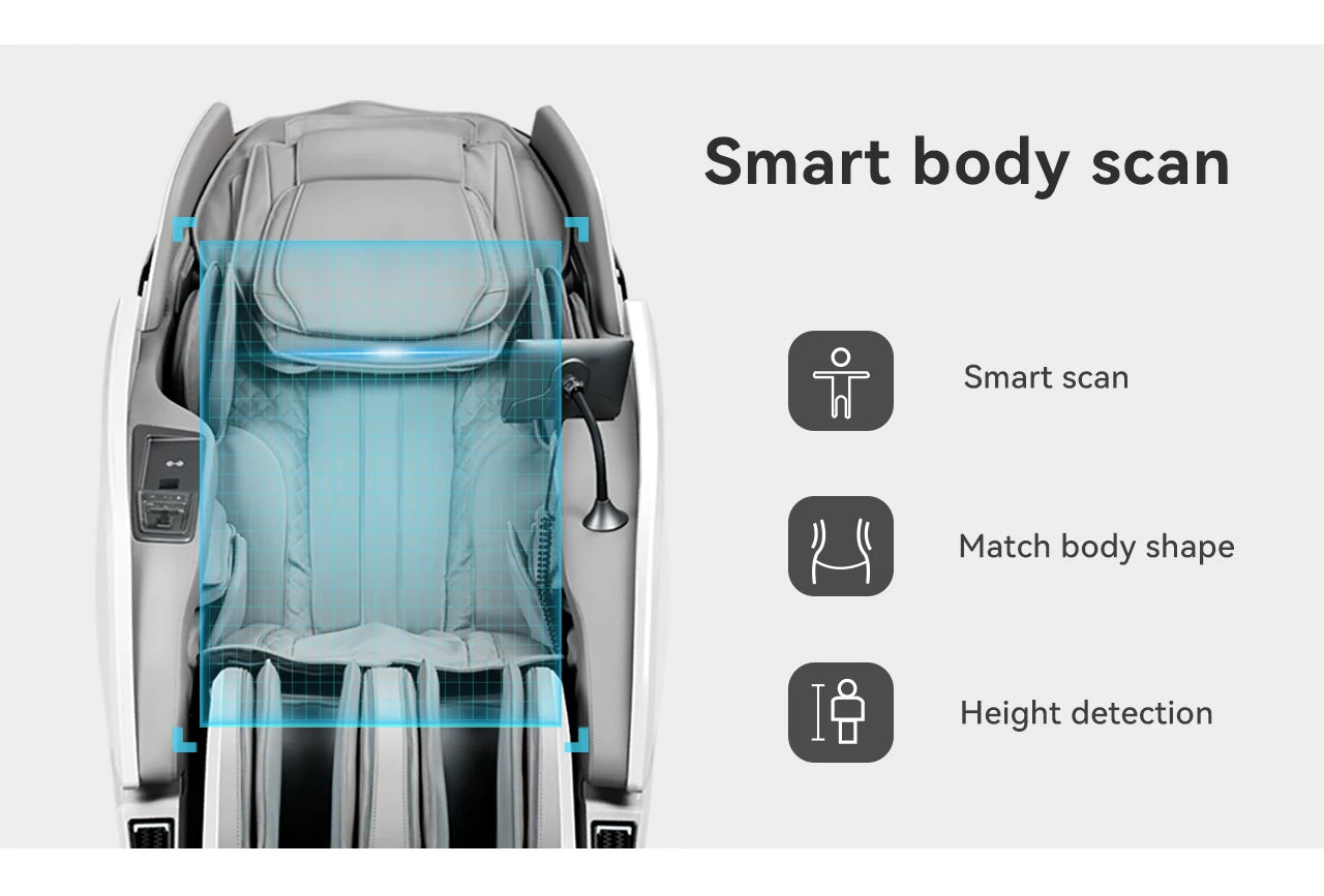 2025 Luxury Massage Chair with 24 Auto Programs, Bluetooth Music & Wireless Charging, Full Body Shiatsu Recliner for Home Use