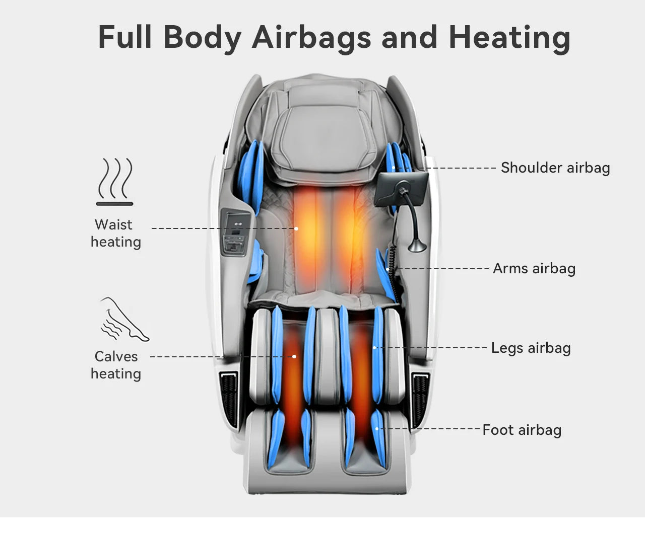 2025 Luxury Massage Chair with 24 Auto Programs, Bluetooth Music & Wireless Charging, Full Body Shiatsu Recliner for Home Use